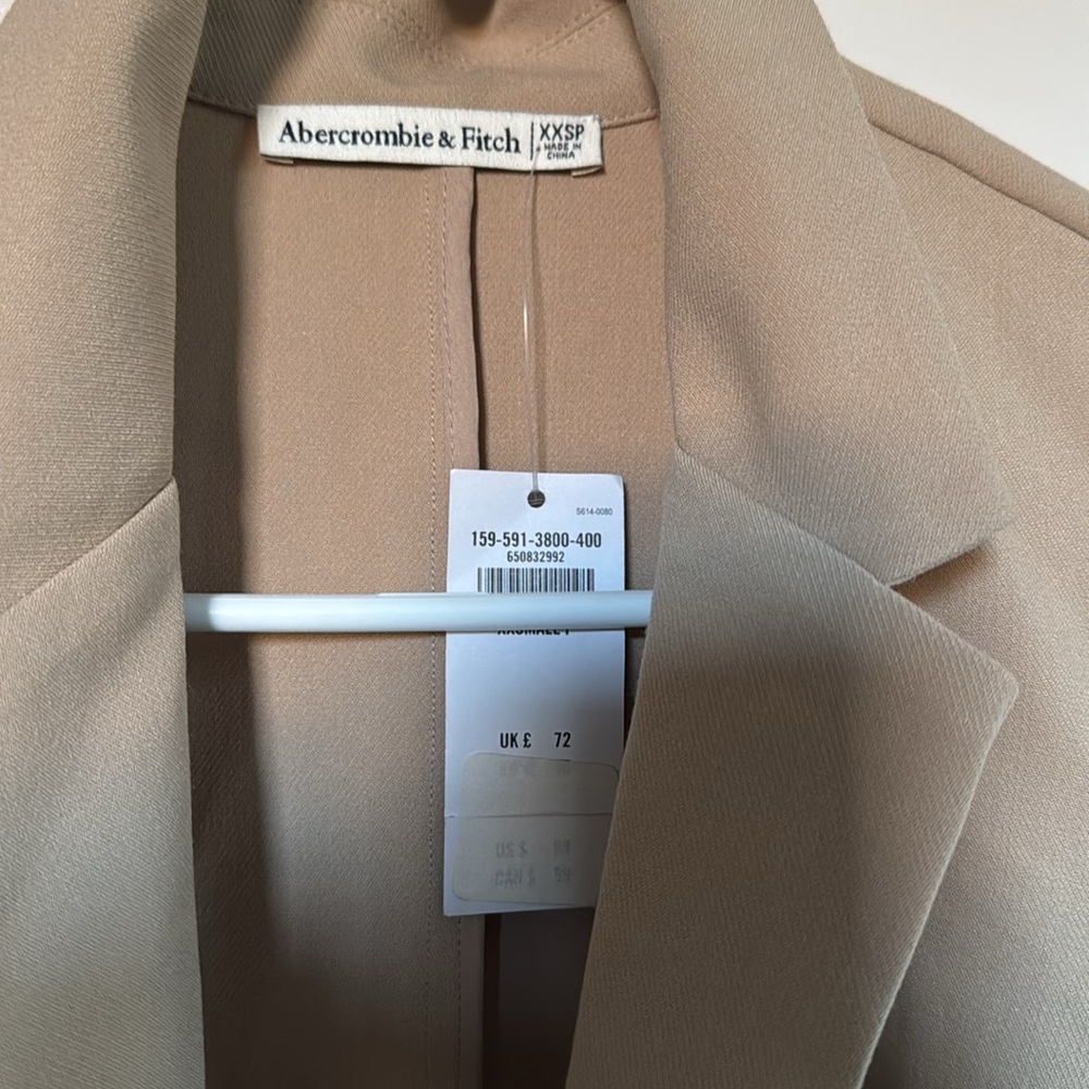Abercrombie & Fitch Tan Blazer Lightweight Suit Jacket xxsp - Picture 2 of 4